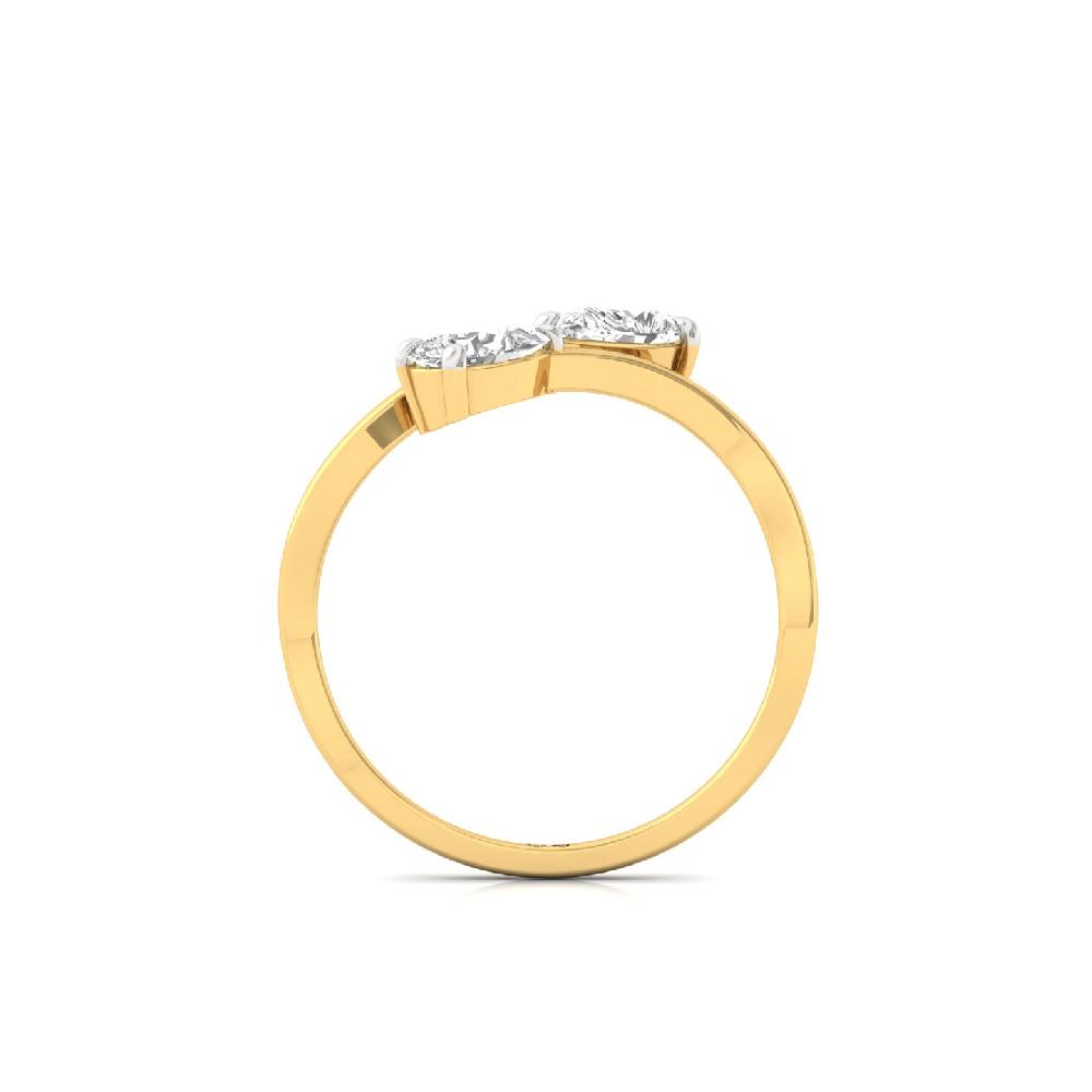 Twisted Twin Pear Cut CVD Diamond Ring