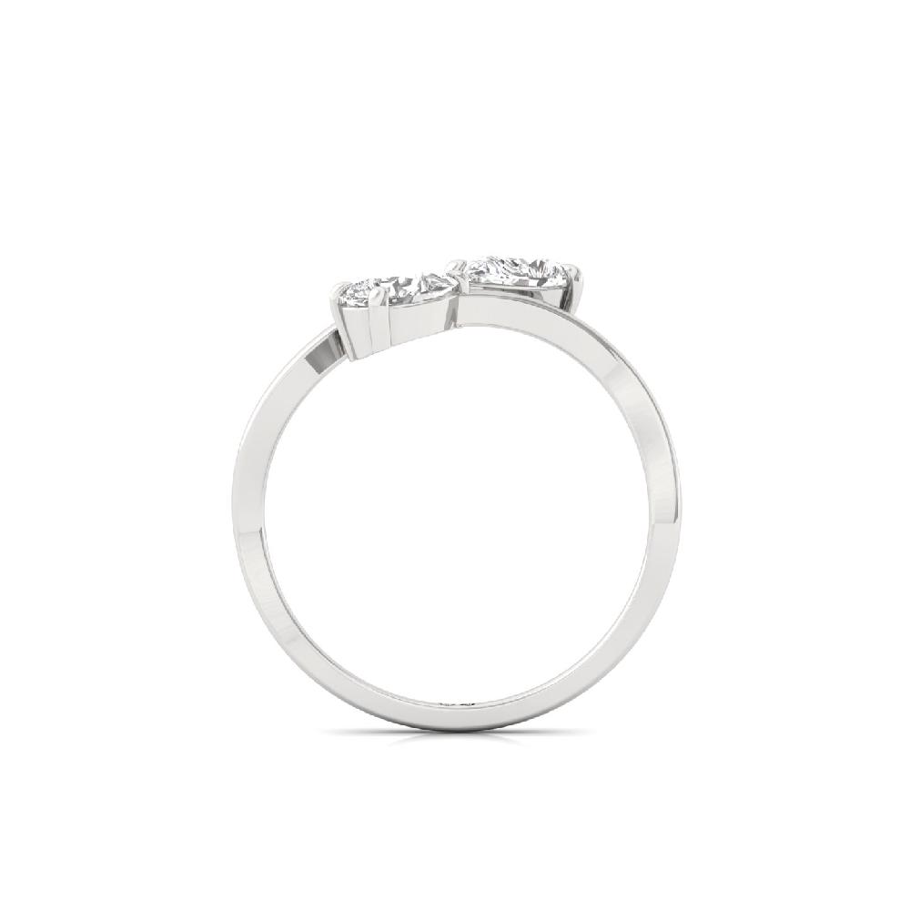 Twisted Twin Pear Cut CVD Diamond Ring
