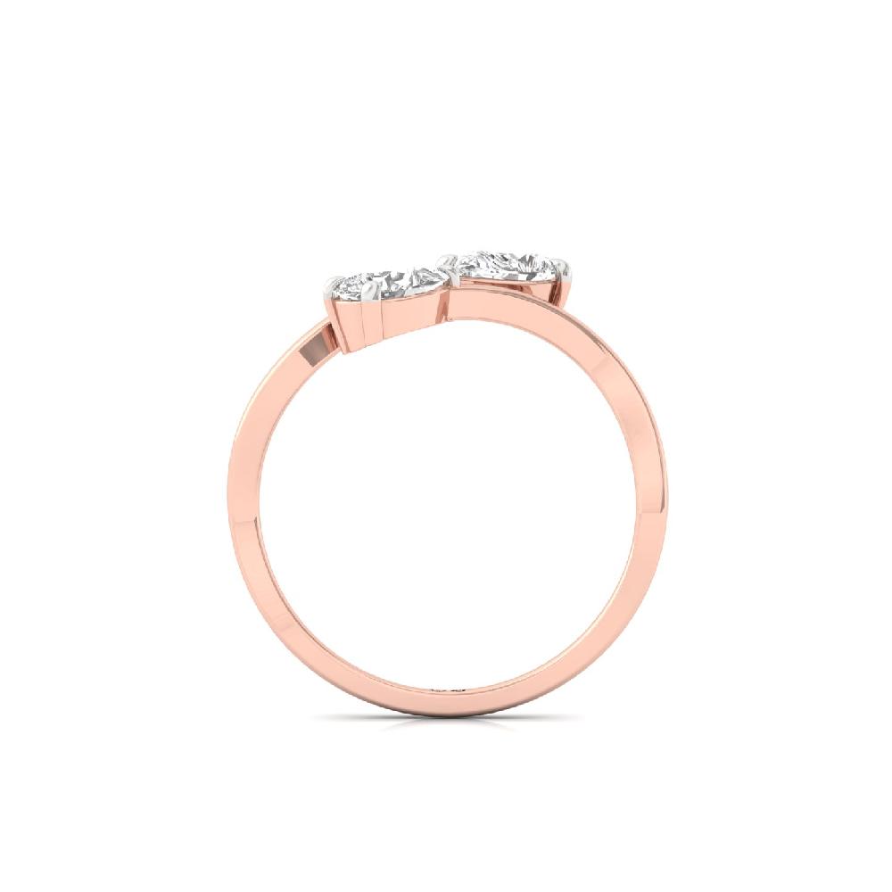 Twisted Twin Pear Cut CVD Diamond Ring