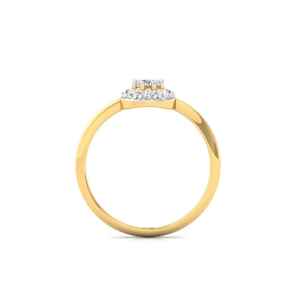 Floral Halo Cluster Ring with Center CVD Diamond