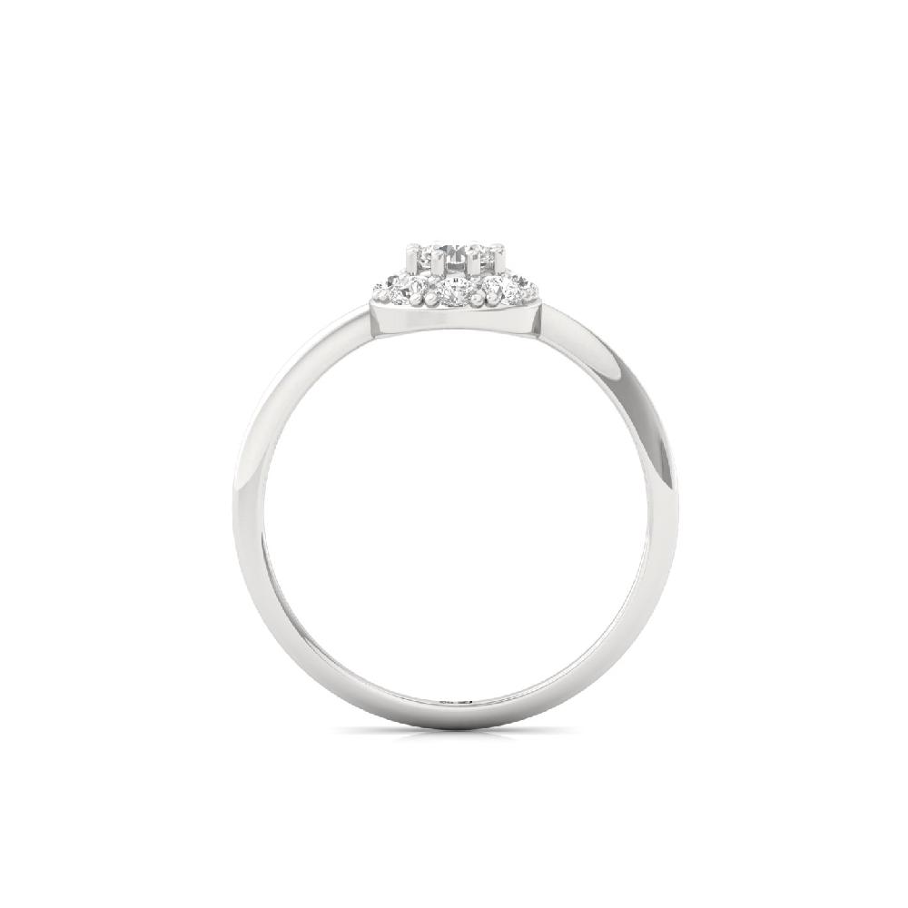 Floral Halo Cluster Ring with Center CVD Diamond