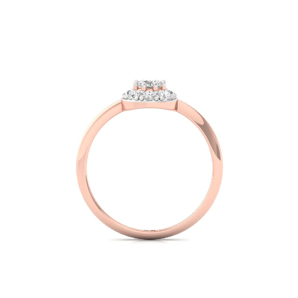 Floral Halo Cluster Ring with Center CVD Diamond