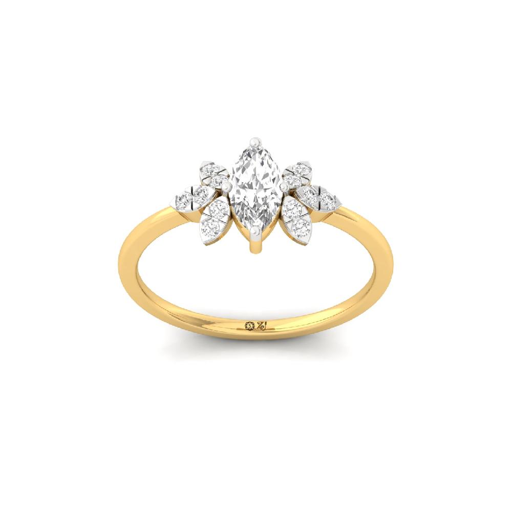 Marquise Cut Cluster CVD Diamond Ring