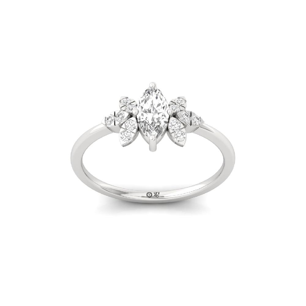 Marquise Cut Cluster CVD Diamond Ring