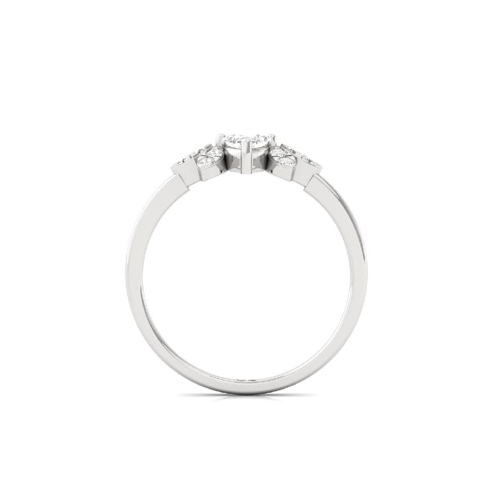 Marquise Cut Cluster CVD Diamond Ring