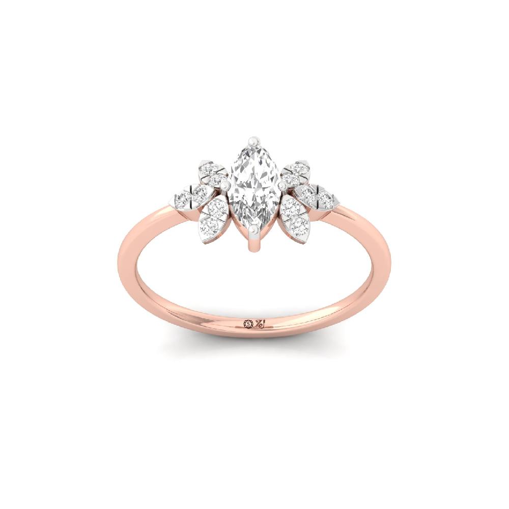 Marquise Cut Cluster CVD Diamond Ring