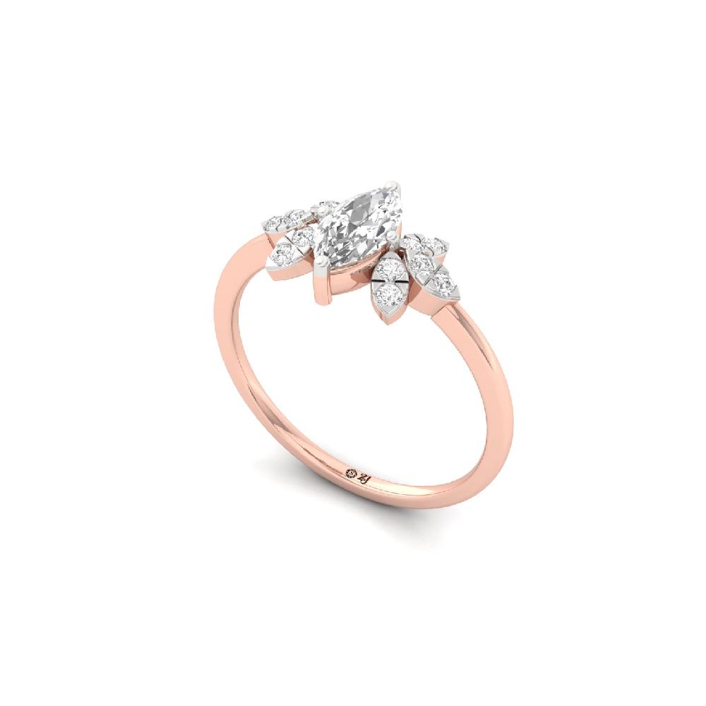 Marquise Cut Cluster CVD Diamond Ring