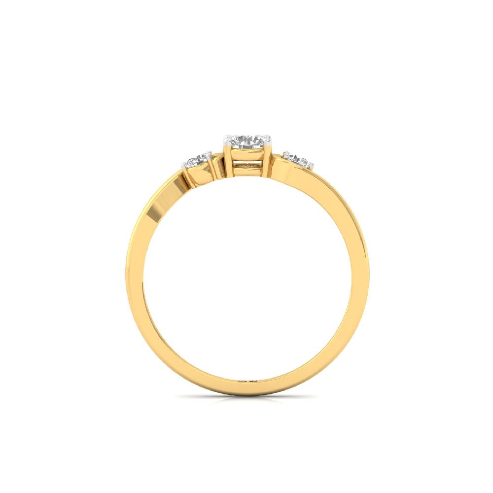 Wave Trio Round Cut Lab Grown Diamond Ring