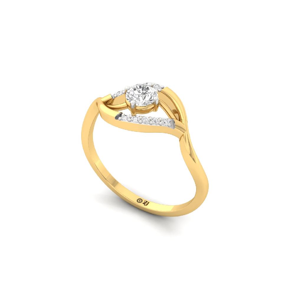 Wave Design Solitaire Lab Grown Diamond Ring