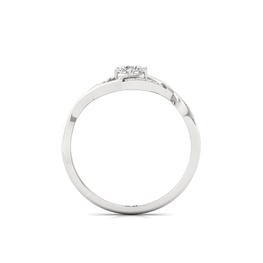 Wave Design Solitaire Lab Grown Diamond Ring