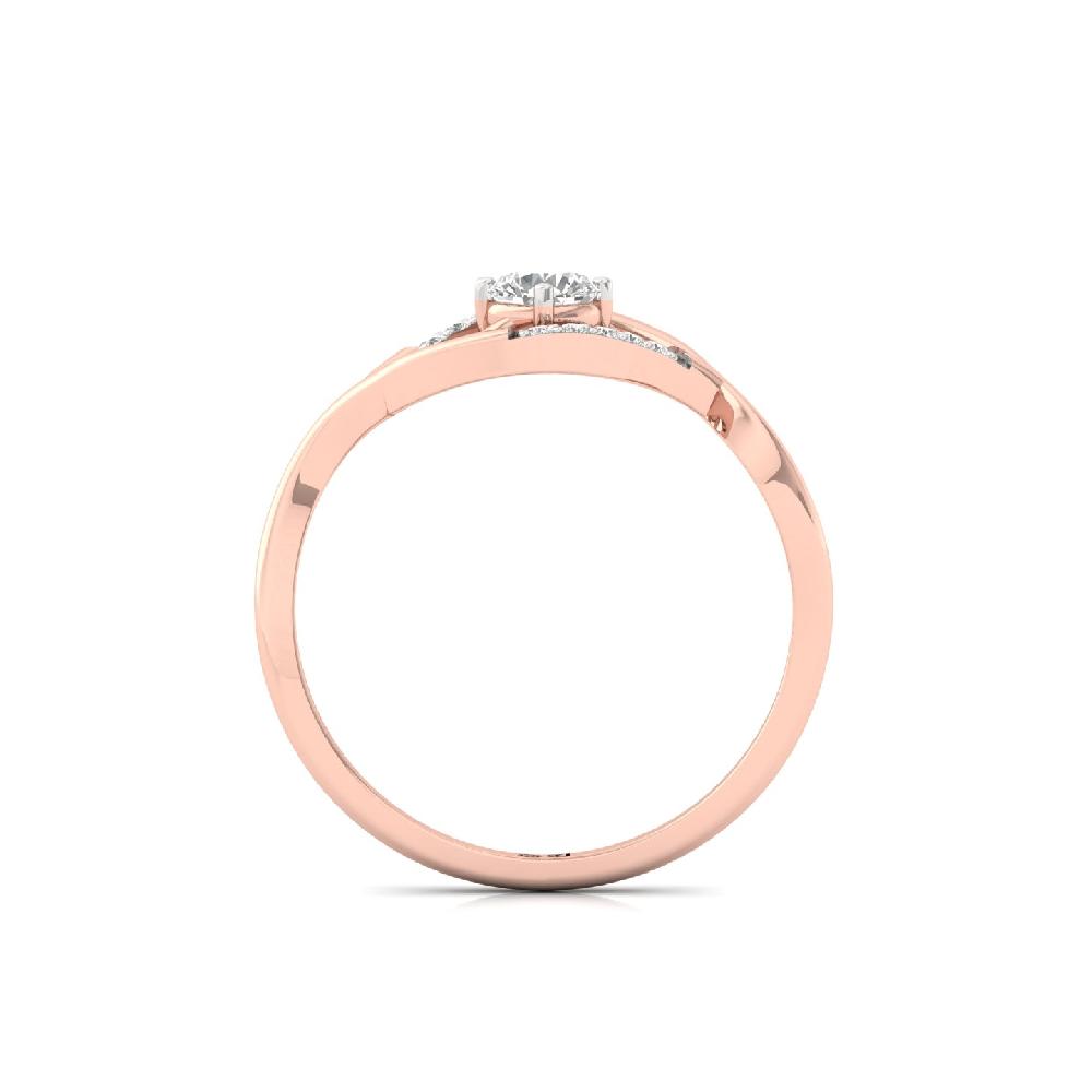 Wave Design Solitaire Lab Grown Diamond Ring