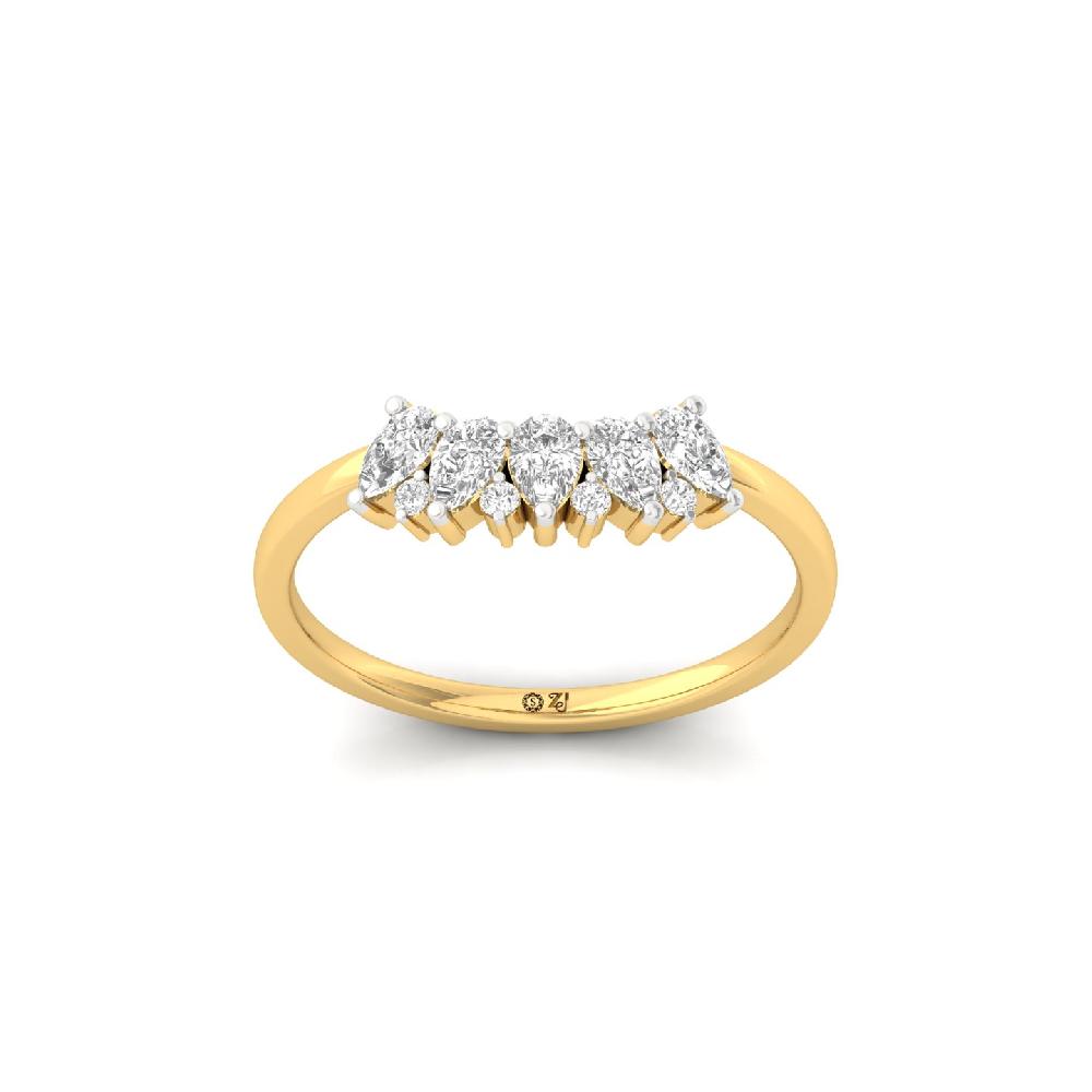 Pear-Cut Lab Grown Diamond Arc Ring