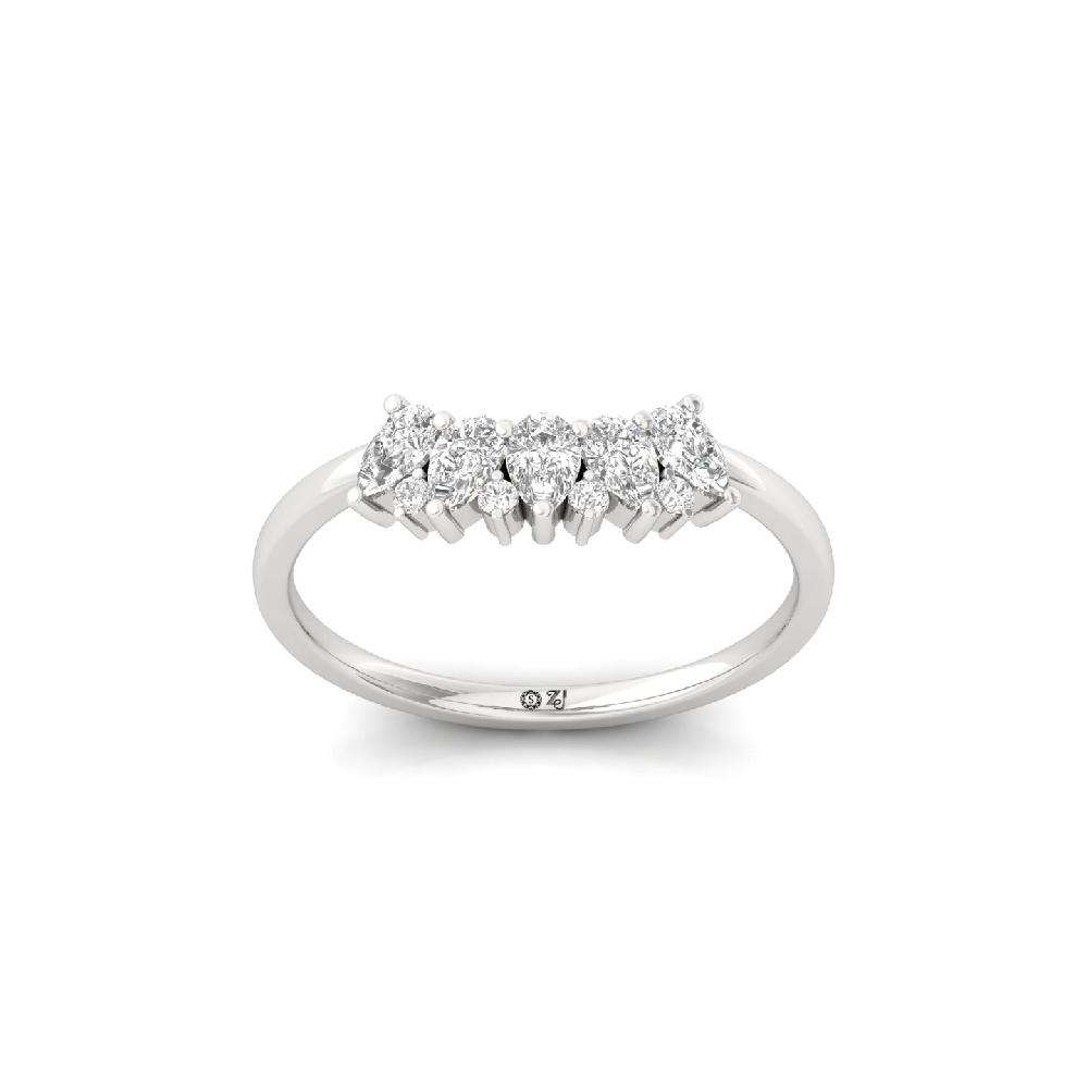Pear-Cut Lab Grown Diamond Arc Ring