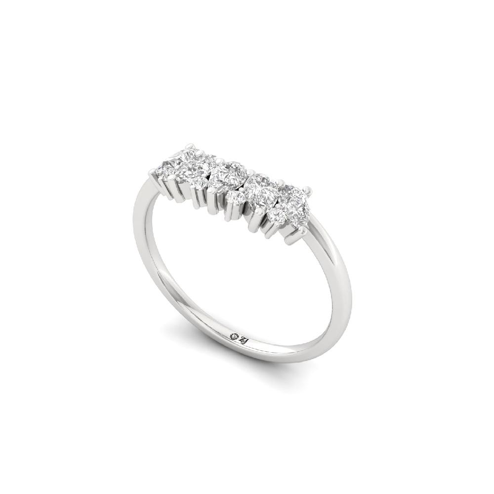 Pear-Cut Lab Grown Diamond Arc Ring