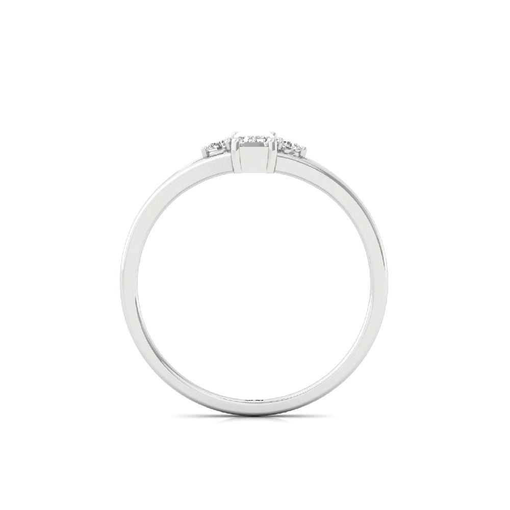 Emerald Cut CVD Diamond Accent Ring