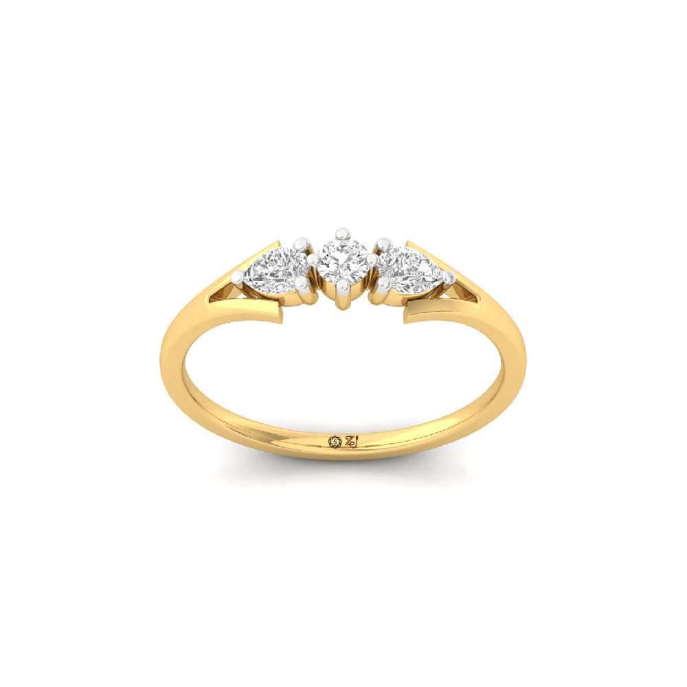 Trio Pear Cut CVD Diamond Ring