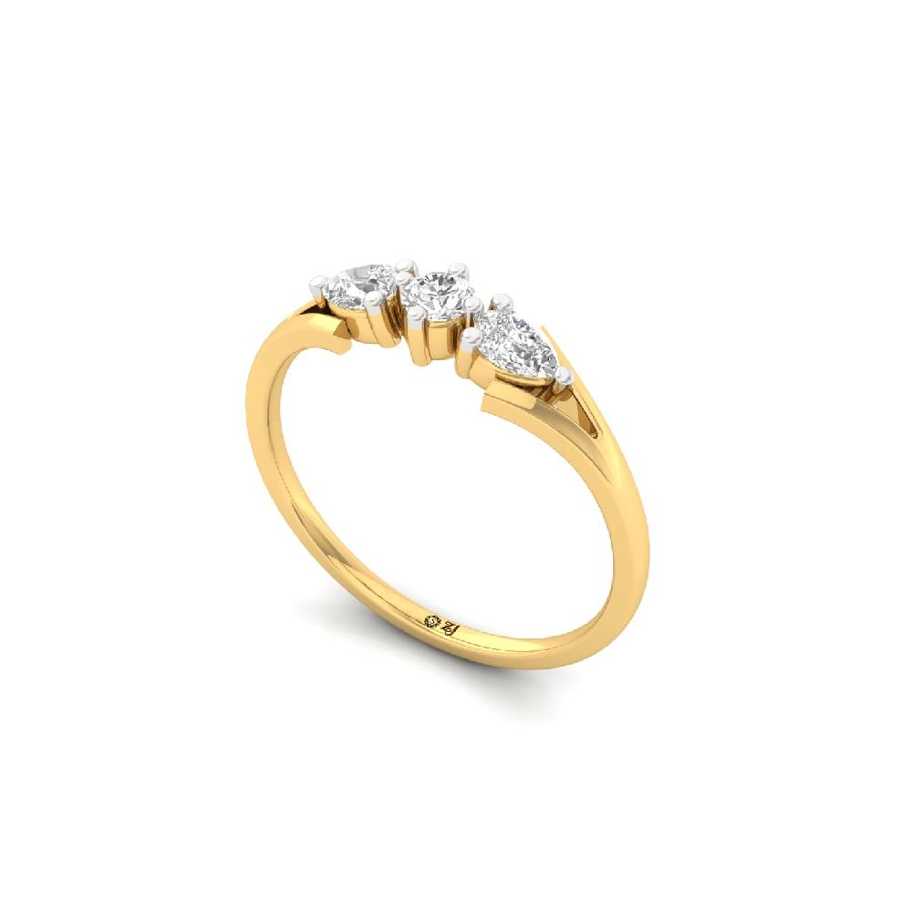 Trio Pear Cut CVD Diamond Ring