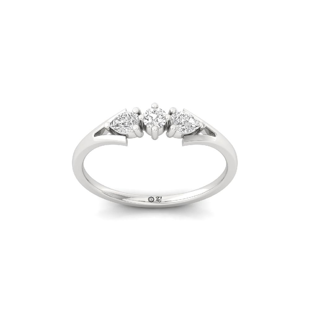 Trio Pear Cut CVD Diamond Ring
