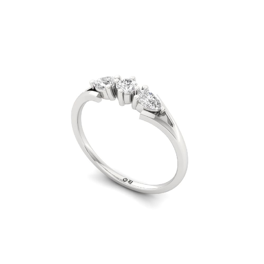 Trio Pear Cut CVD Diamond Ring