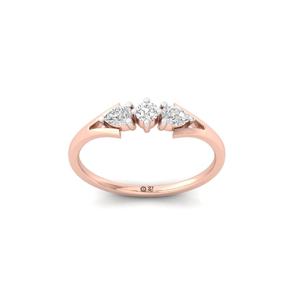 Trio Pear Cut CVD Diamond Ring