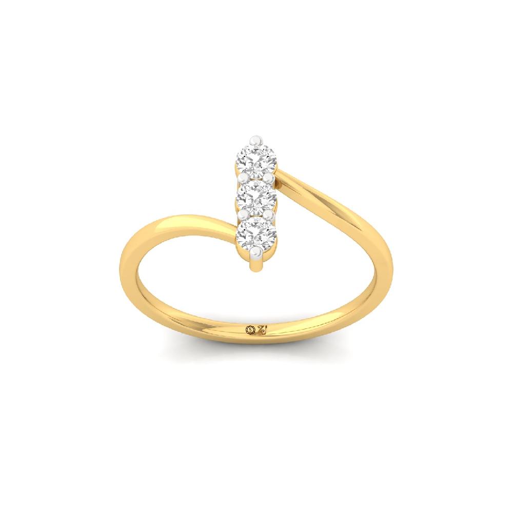 Minimalist Three Stone Lab Grown Diamond Ring