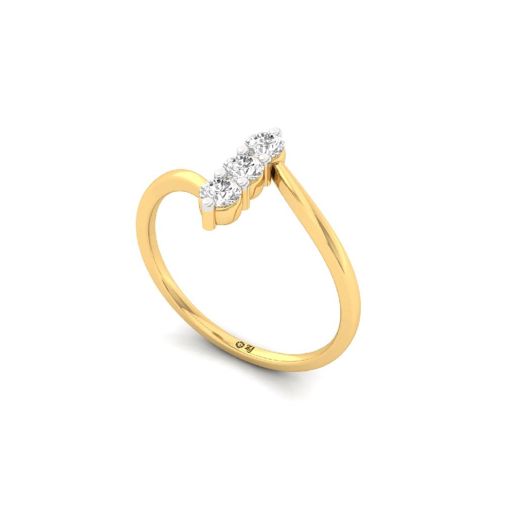 Minimalist Three Stone Lab Grown Diamond Ring