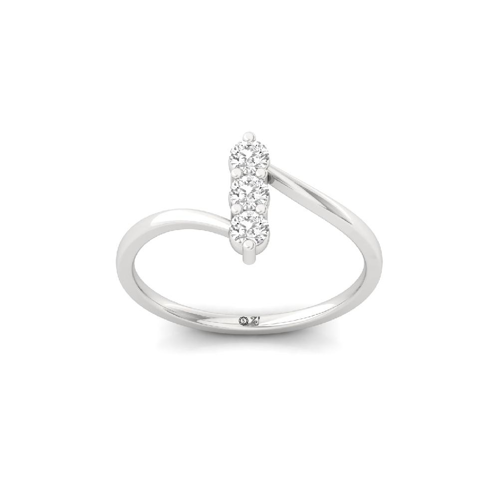Minimalist Three Stone Lab Grown Diamond Ring