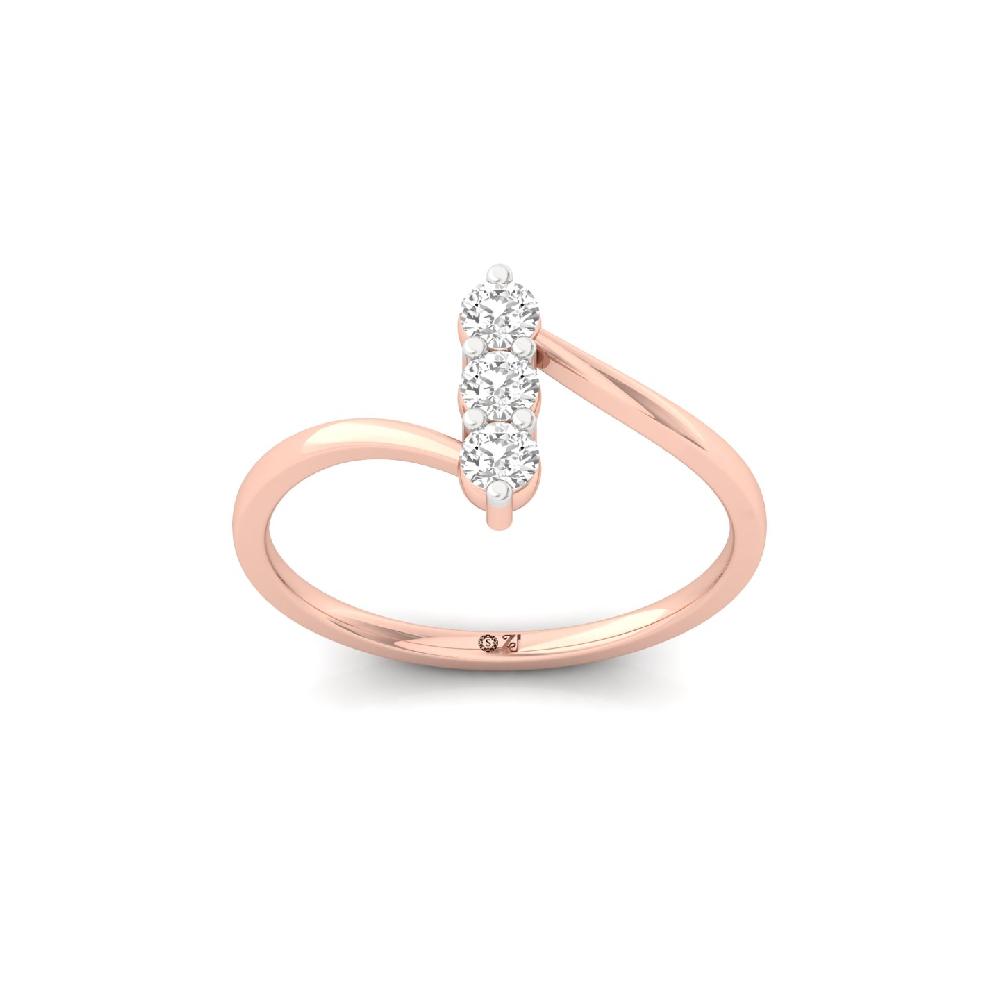 Minimalist Three Stone Lab Grown Diamond Ring