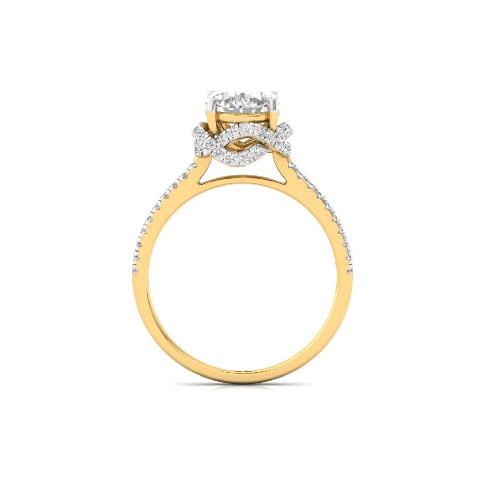 Oval Cut Halo CVD Diamond Engagement Ring