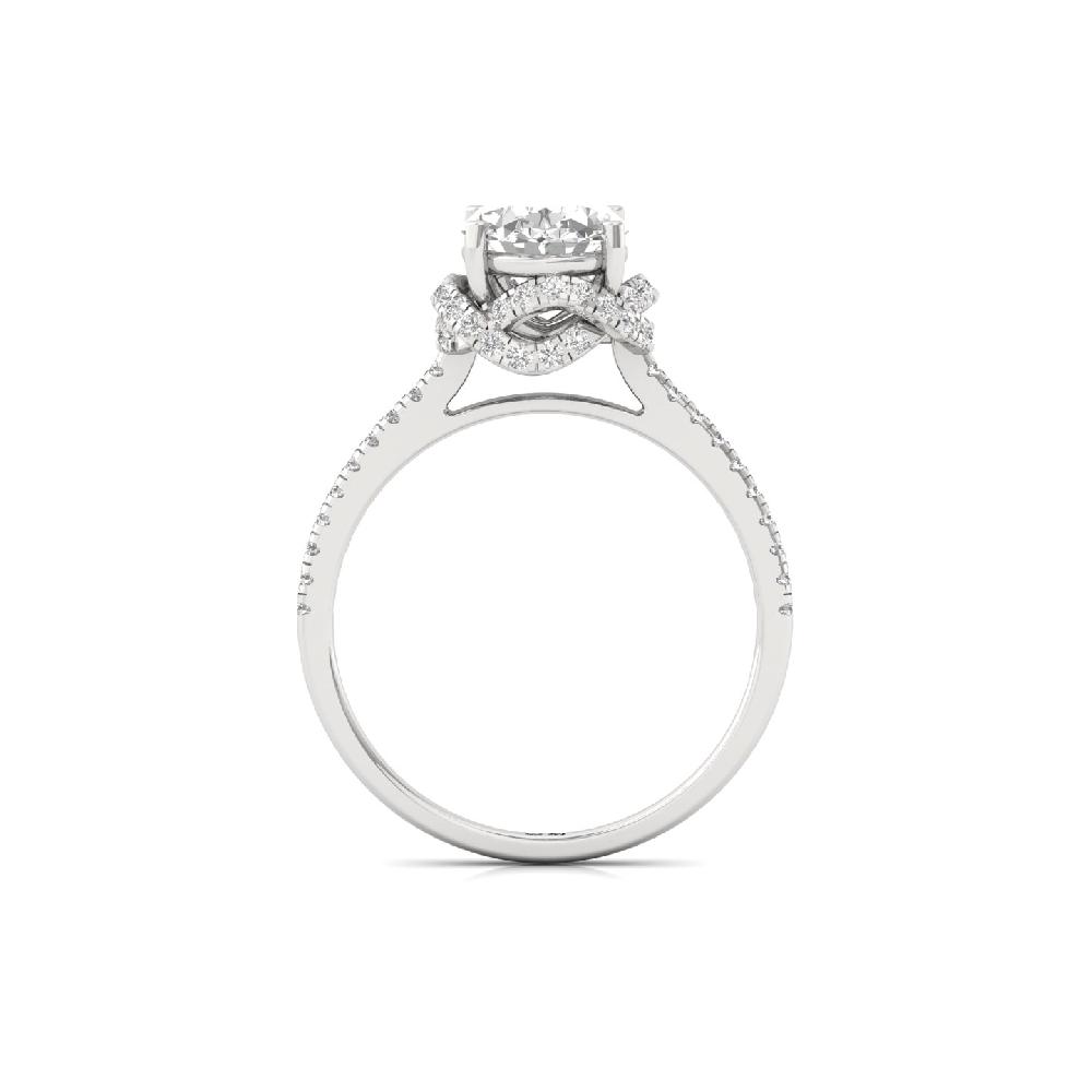 Oval Cut Halo CVD Diamond Engagement Ring