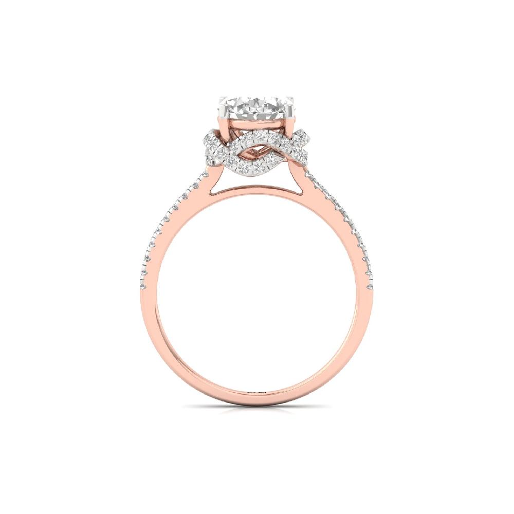 Oval Cut Halo CVD Diamond Engagement Ring