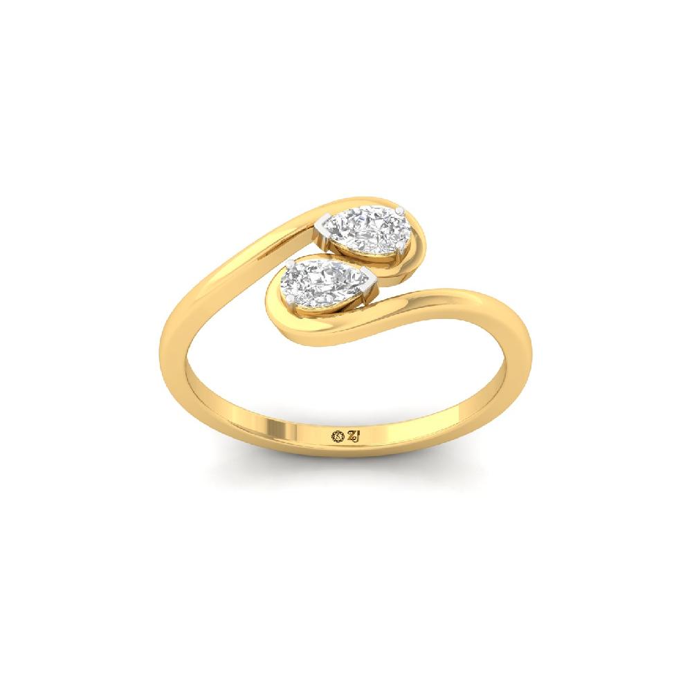 Pear-Shaped Twin Stone Open Lab Grown Diamond Ring