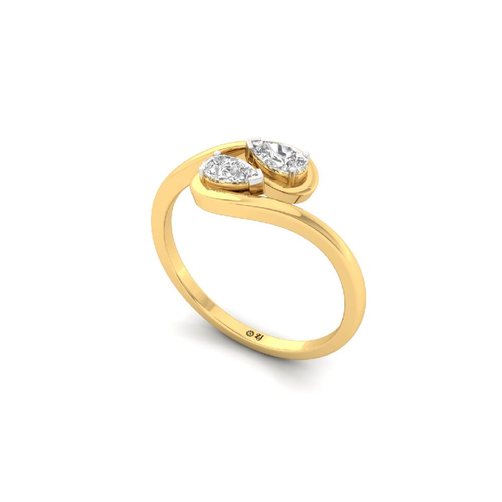 Pear-Shaped Twin Stone Open Lab Grown Diamond Ring