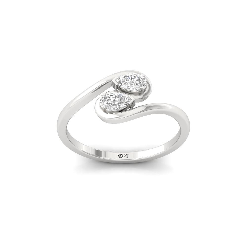 Pear-Shaped Twin Stone Open Lab Grown Diamond Ring