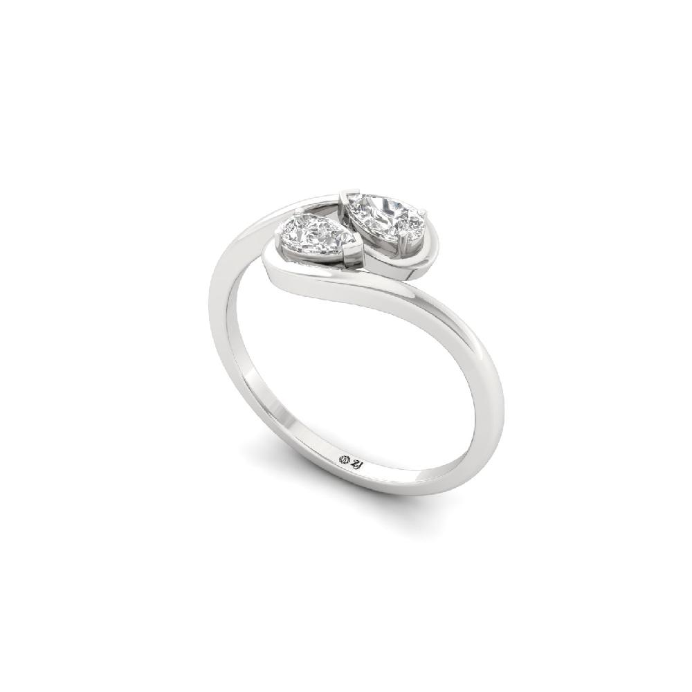 Pear-Shaped Twin Stone Open Lab Grown Diamond Ring