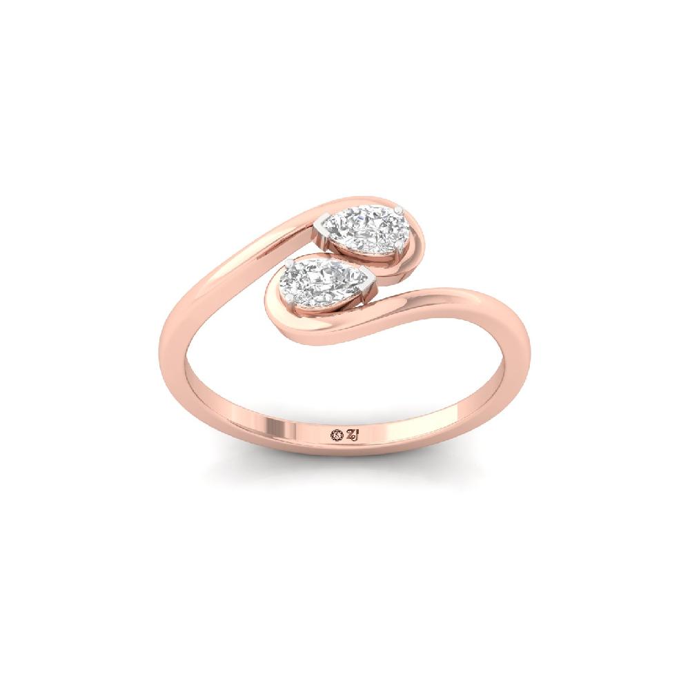 Pear-Shaped Twin Stone Open Lab Grown Diamond Ring