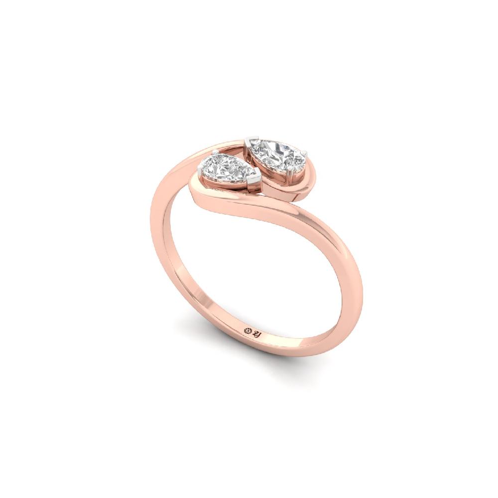 Pear-Shaped Twin Stone Open Lab Grown Diamond Ring