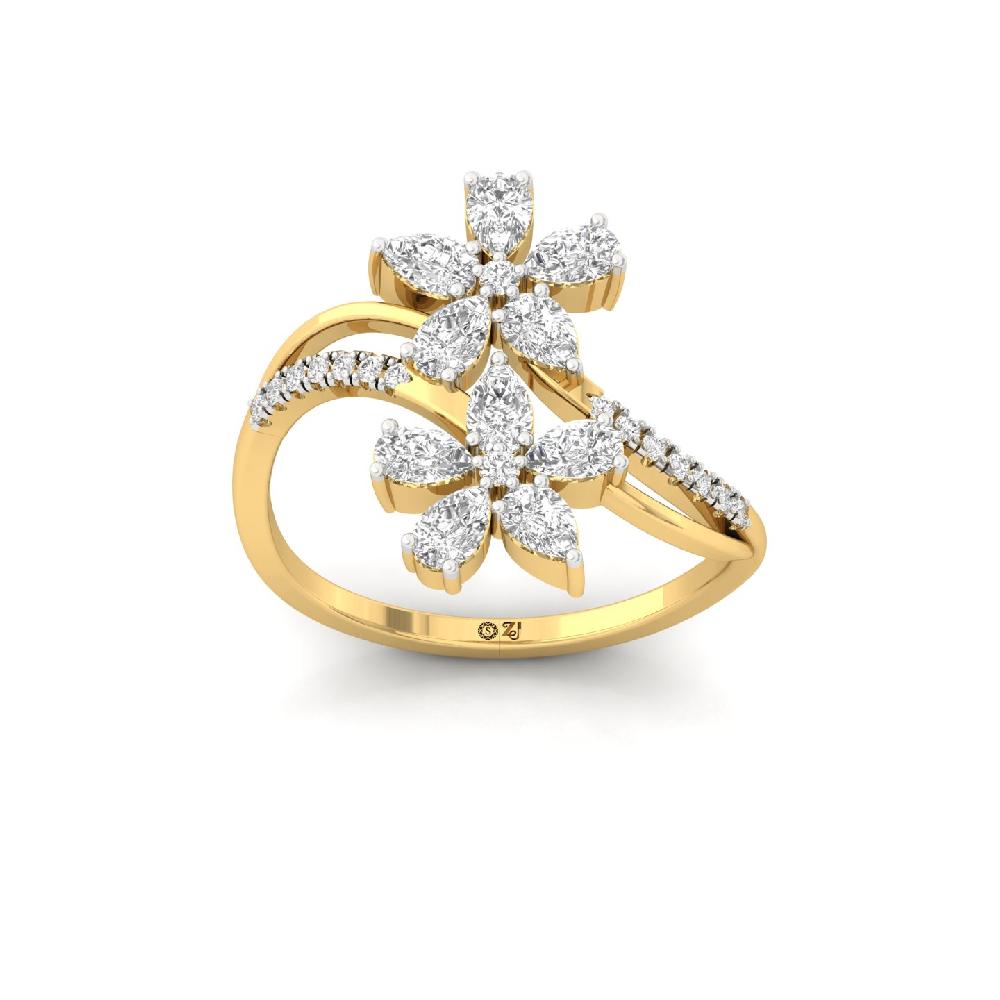 Floral Twin CVD Lab Grown Diamond Ring
