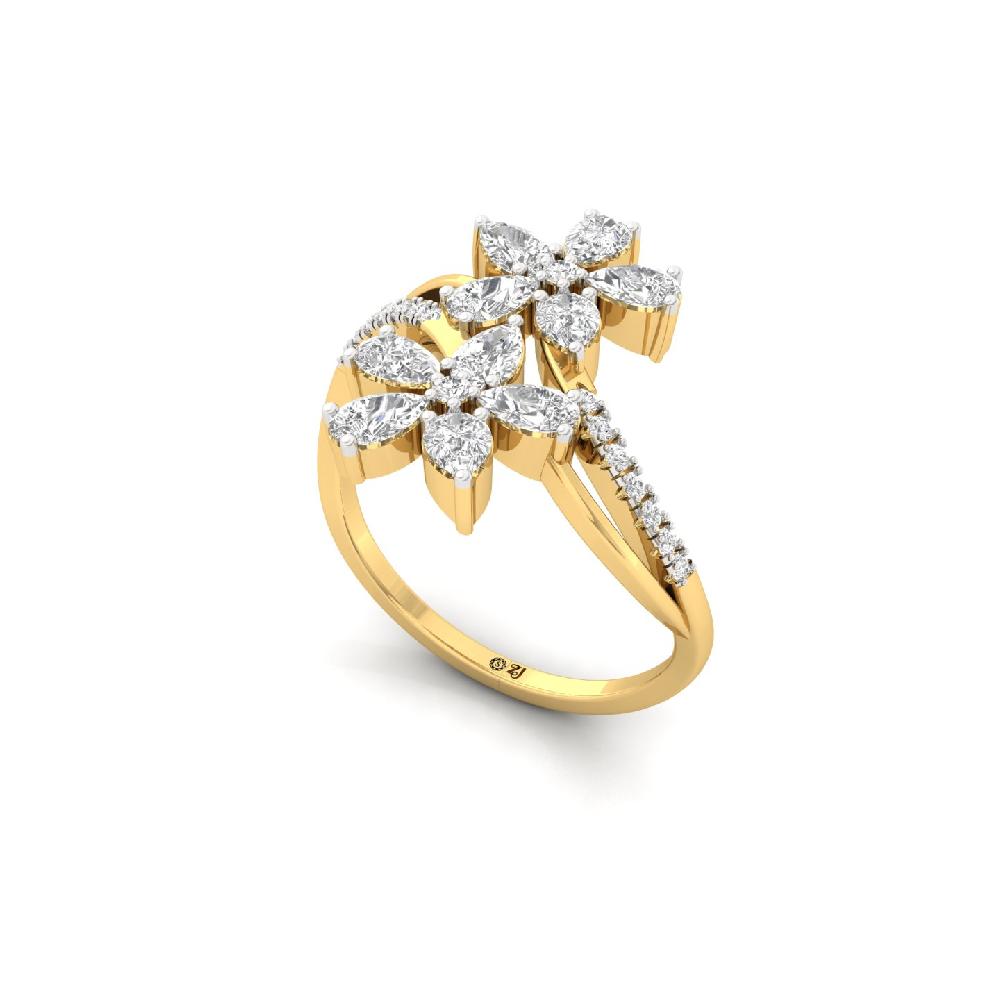Floral Twin CVD Lab Grown Diamond Ring