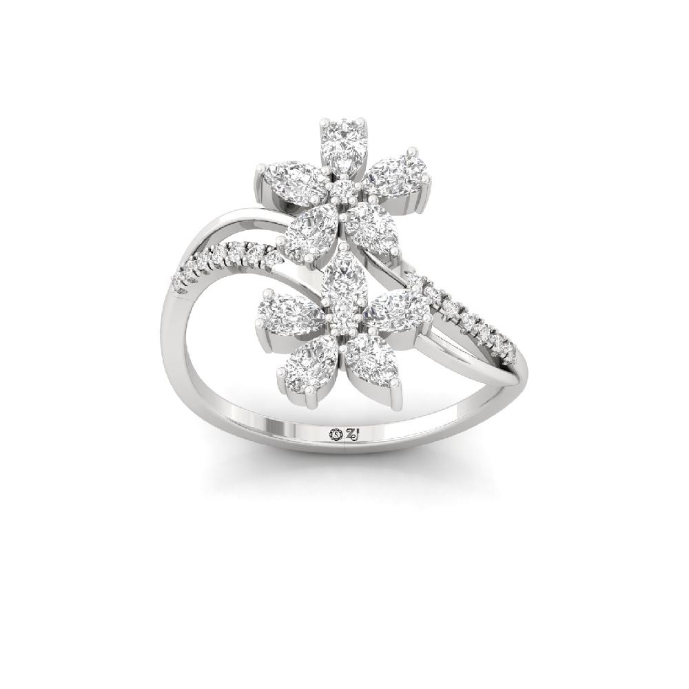 Floral Twin CVD Lab Grown Diamond Ring