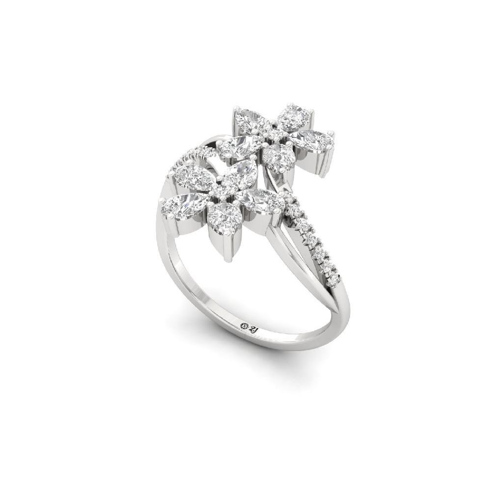 Floral Twin CVD Lab Grown Diamond Ring