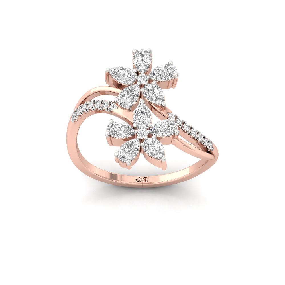 Floral Twin CVD Lab Grown Diamond Ring