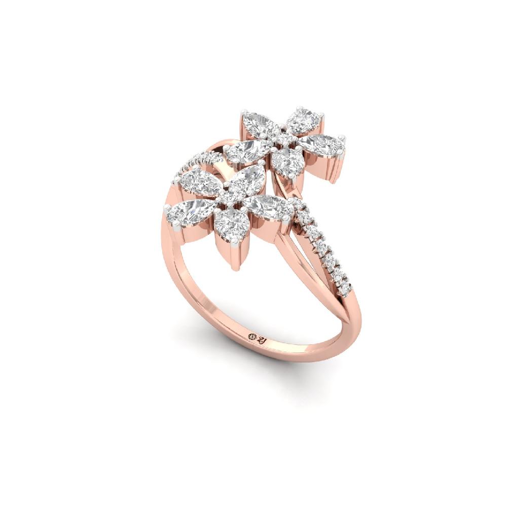 Floral Twin CVD Lab Grown Diamond Ring