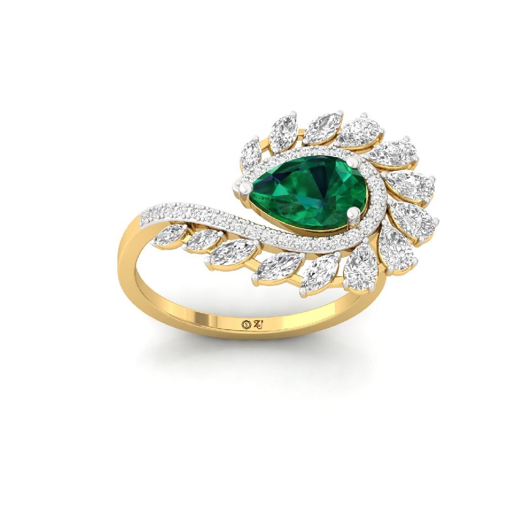 Peacock Pear Lab Grown Diamond Ring