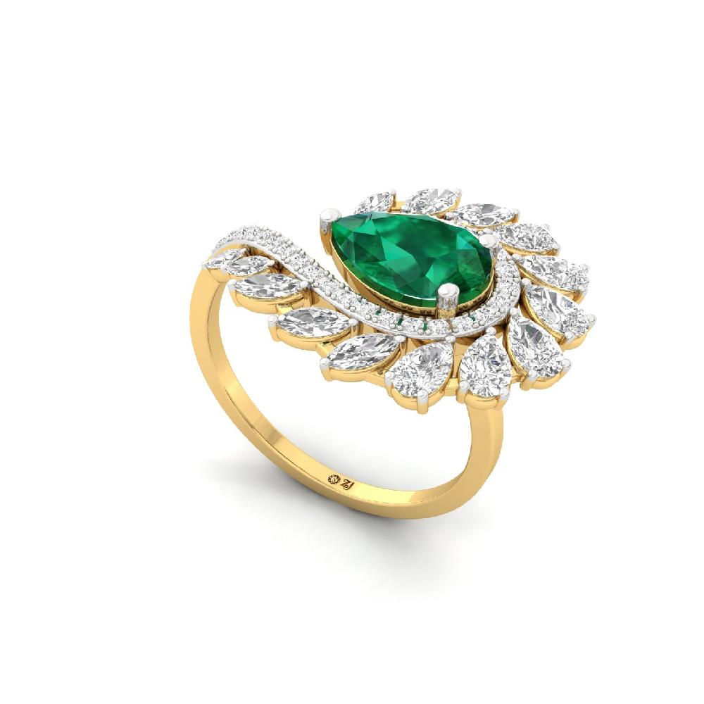 Peacock Pear Lab Grown Diamond Ring