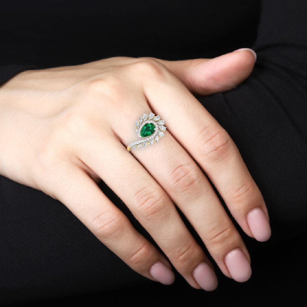 Peacock Pear Lab Grown Diamond Ring