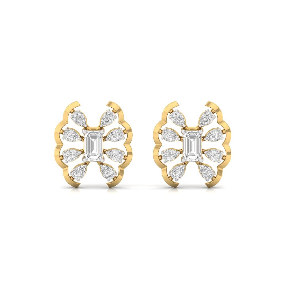 Regal Emerald & Pear Lab Grown Diamond Earring Pair