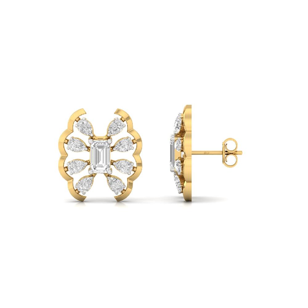 Regal Emerald & Pear Lab Grown Diamond Earring Pair