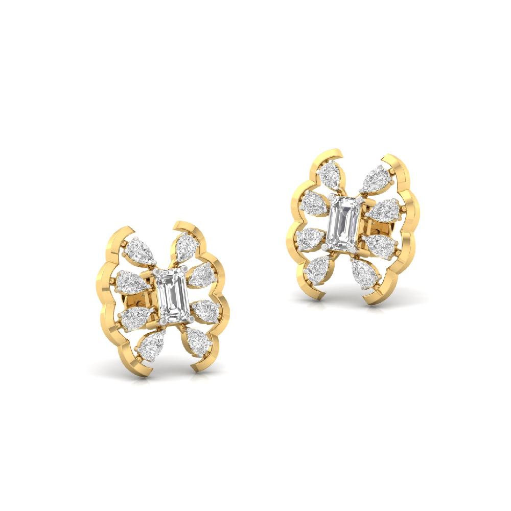 Regal Emerald & Pear Lab Grown Diamond Earring Pair