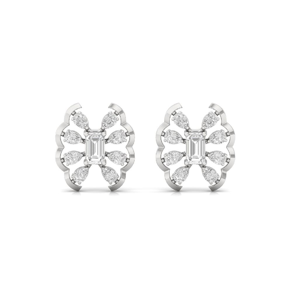 Regal Emerald & Pear Lab Grown Diamond Earring Pair